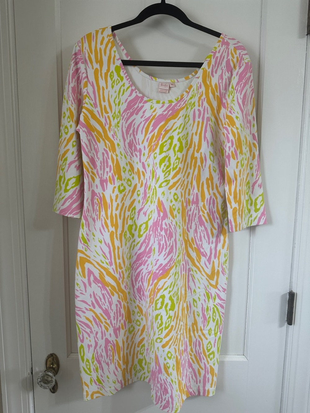 Lightweight Printed Midi Dress in Pink, Yellow & Lime - Brand: Lilly Pulitzer